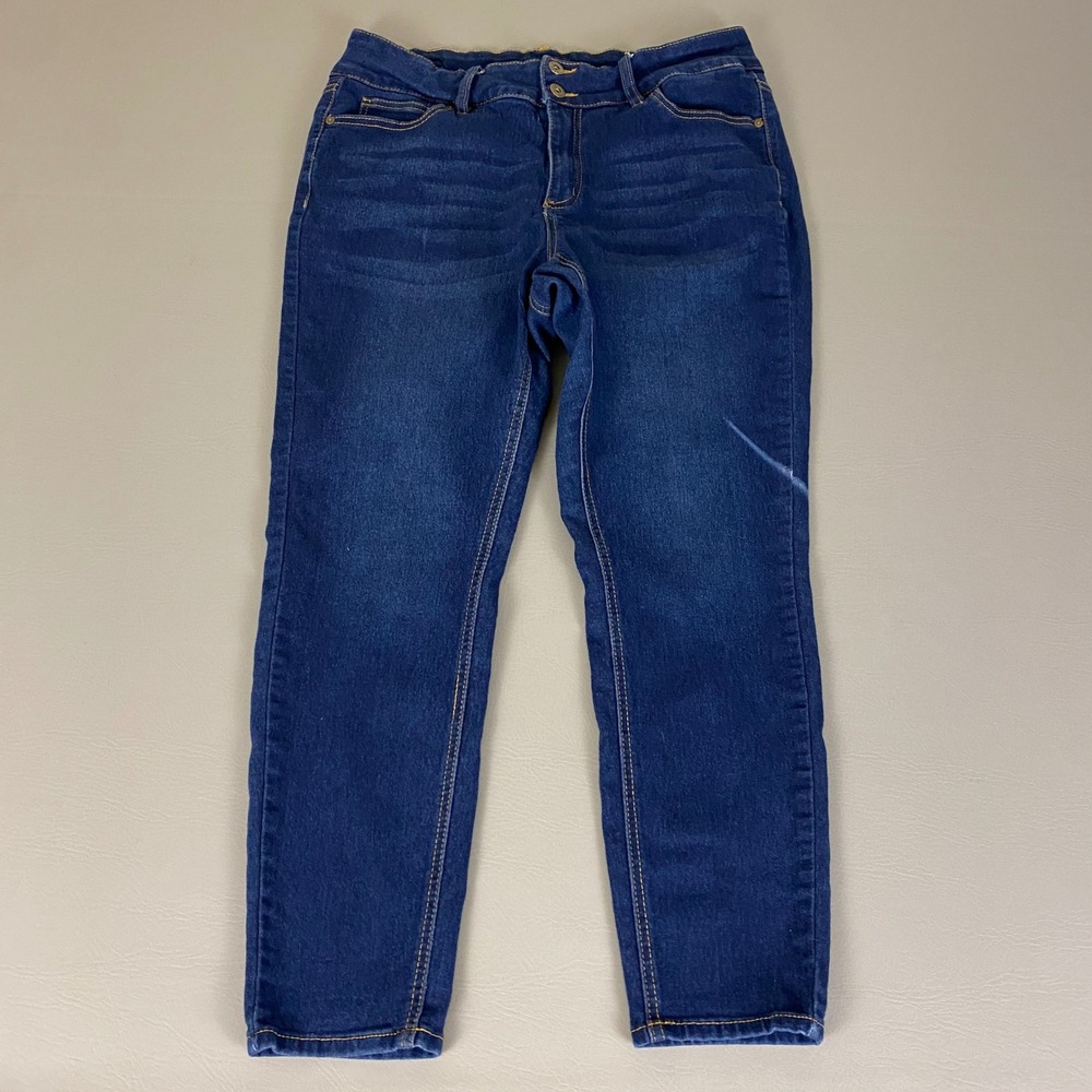 Ellen Tracy‎ CORA Jeans Women's Size 16W Blue Dark Wash Denim Comfort Stretch *